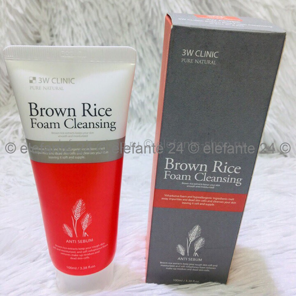 Пенка для умывания 3W Clinic Brown Rice Foam Cleansing Anti-Sebum 100ml (125)