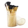 Кисти для макияжа в стакане-тубусе Brush Set Gold, 12 штук
