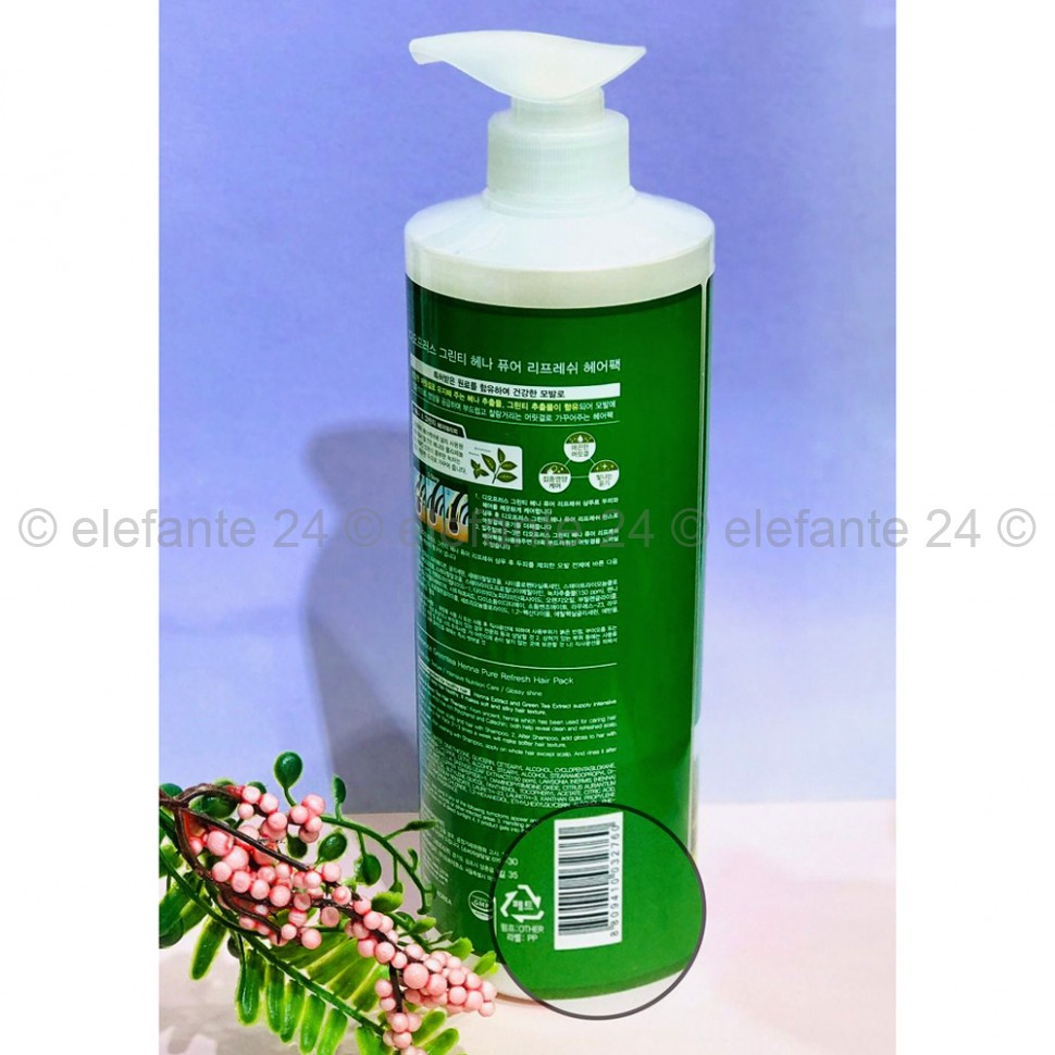 Маска для волос с зеленым чаем и хной Deoproce Greentea Henna Pure Refresh Hair Pack 1000ml (78)