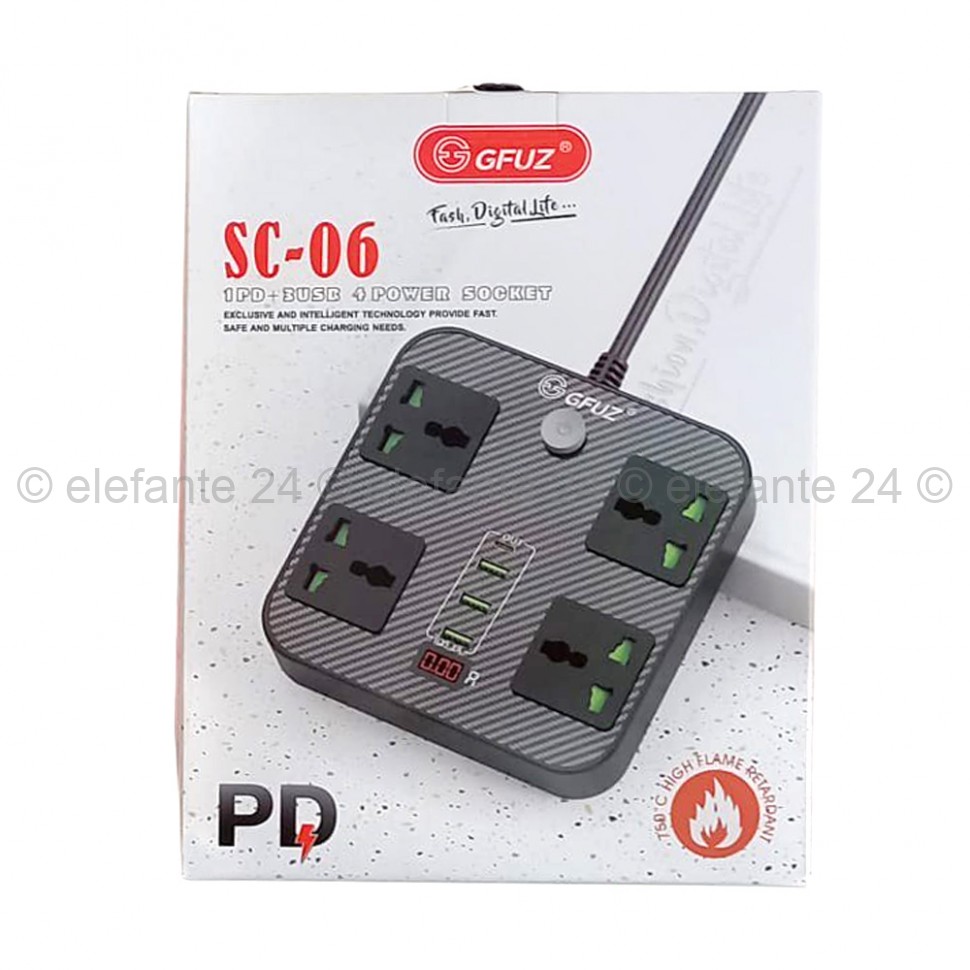 Сетевой фильтр-удлинитель GFUZ SC-06 3-USB 4-Socket (15)