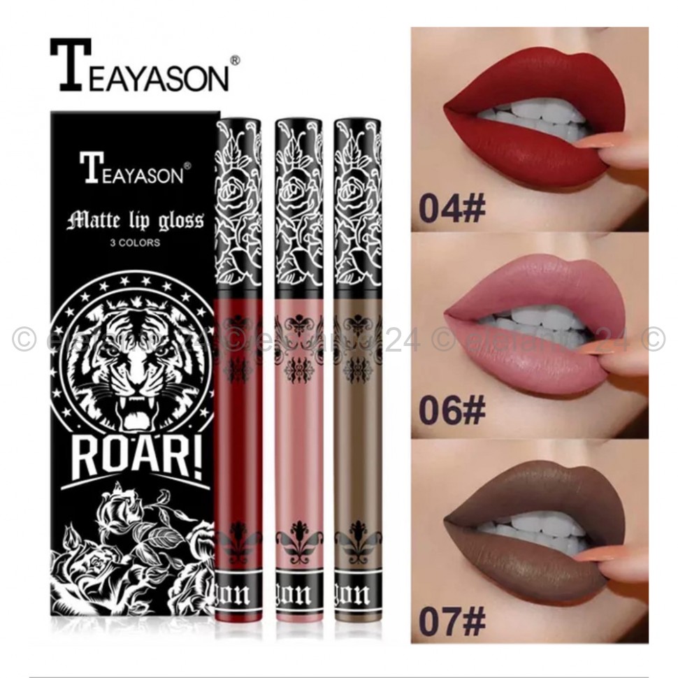 Набор блесков для губ Teayason Matte Lip Gloss 3 Colors Set (106)