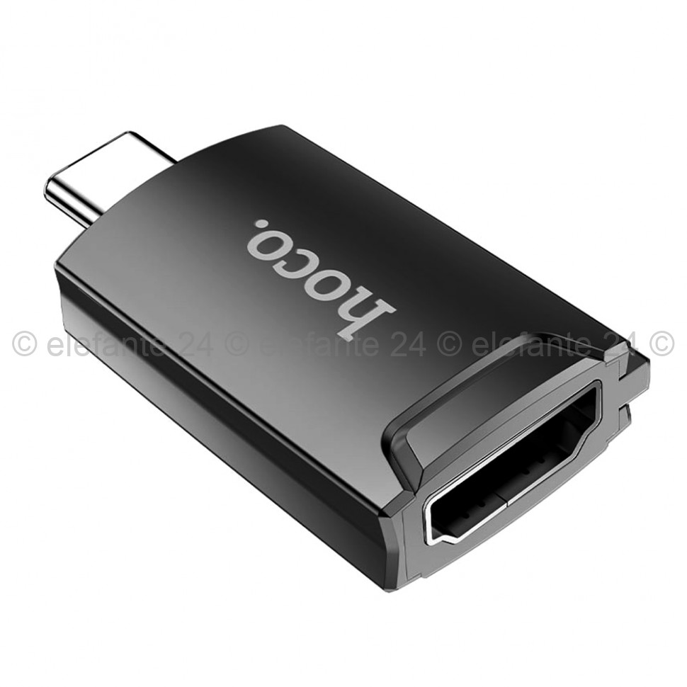 Переходник Type-C -  HDMI (F) HOCO UA19 Easy Black (UM)