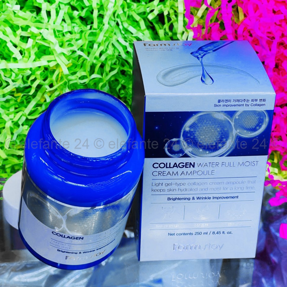 Ампульный крем с коллагеном Farmstay Collagen Water Full Moist Cream Ampoule 250ml (125)