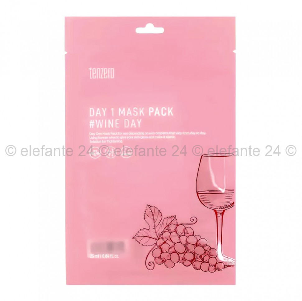 Маска для лица с винным экстрактом Tenzero Day1 Mask Pack #Wine Day 25ml (125)