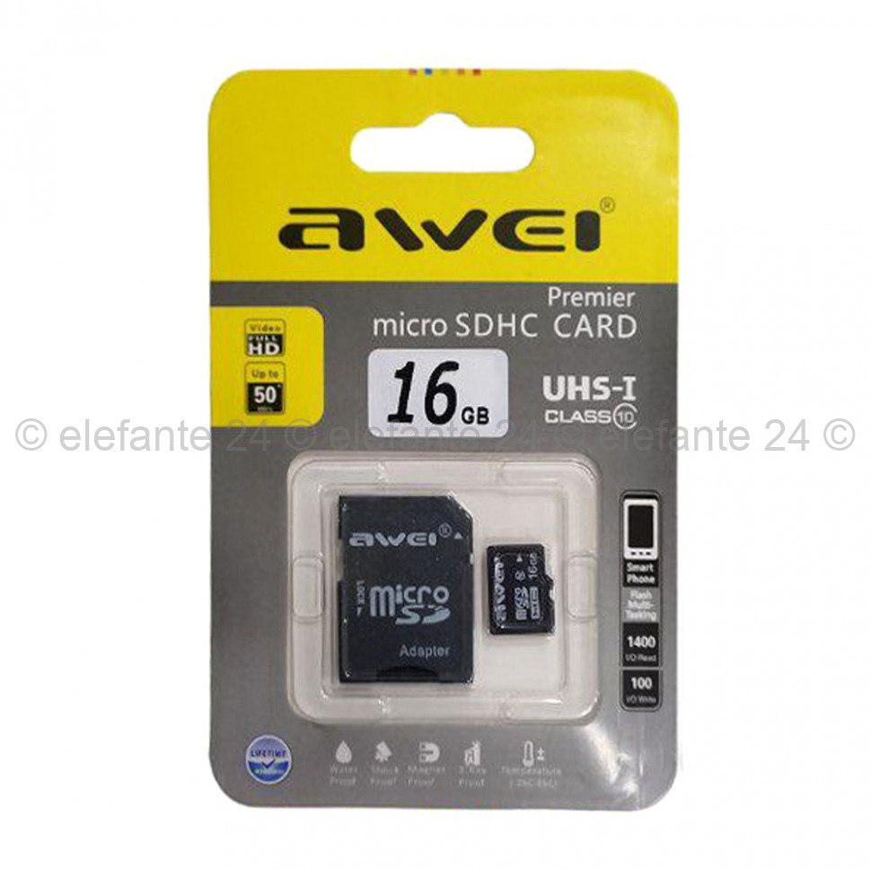 Карта памяти c адаптером AWEI micro SDHC Premier Card (15)
