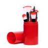 Набор кистей для макияжа в тубусе Brush Set Red, 12 шт (КО)