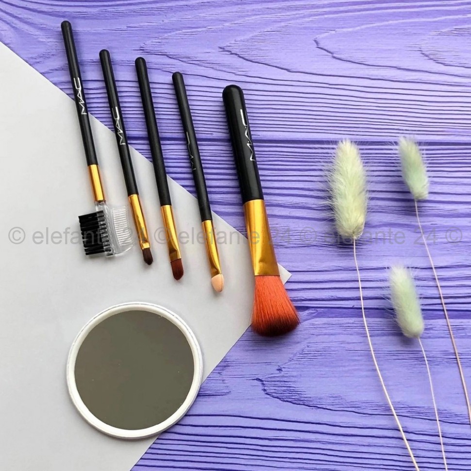 Набор кистей для макияжа с зеркалом Complexion Brush Set