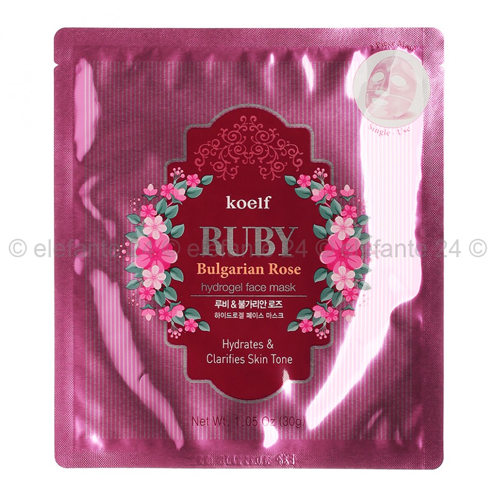 Гидрогелевая маска Koelf Ruby Bulgarian Rose Hydrogel Mask Pack 30g (51)
