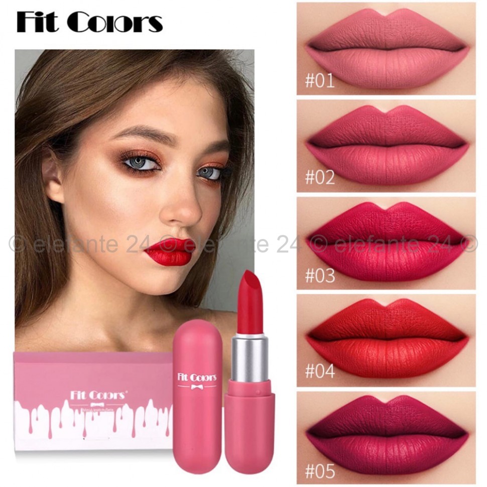 Набор матовых помад FIT COLORS Lipstick 5in1