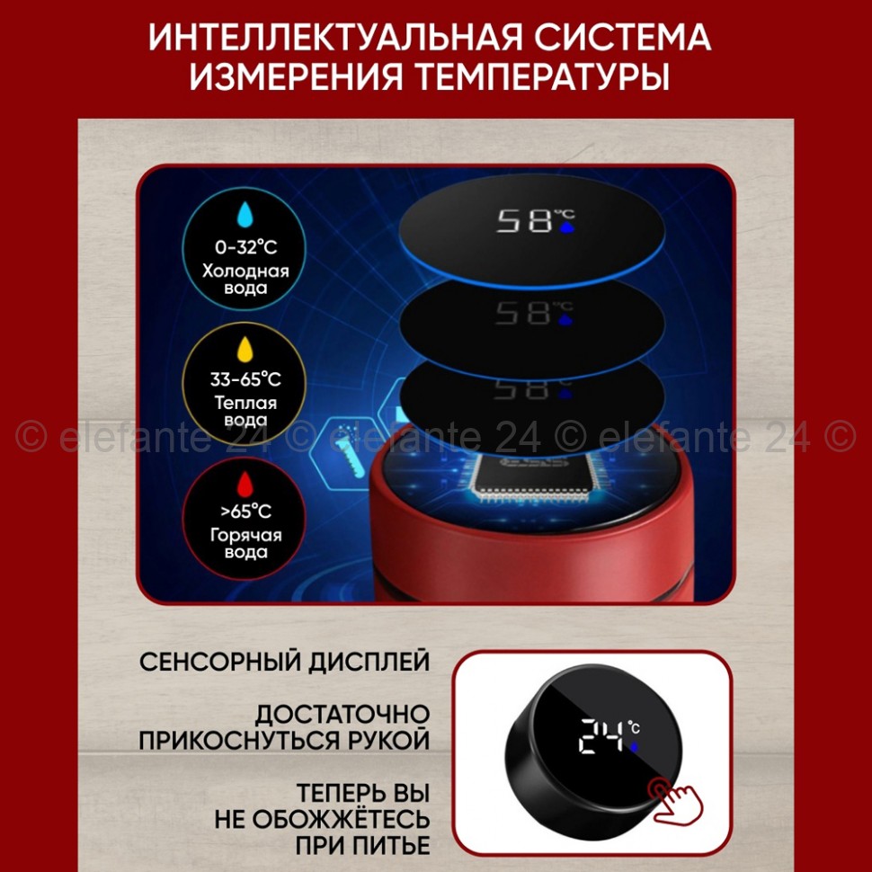 Термос с сенсорным дисплеем PS-080 Red (TV)
