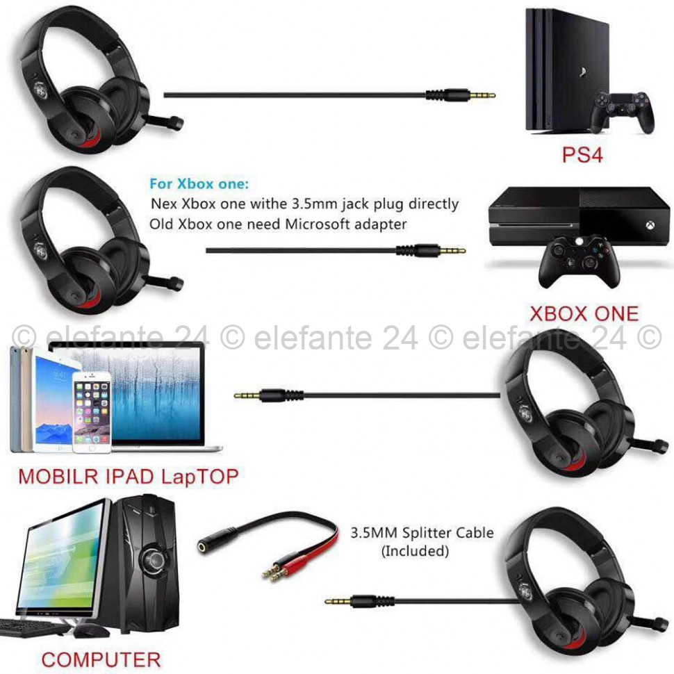 Игровые наушники Headphone Stereo Gaming J08 (15)