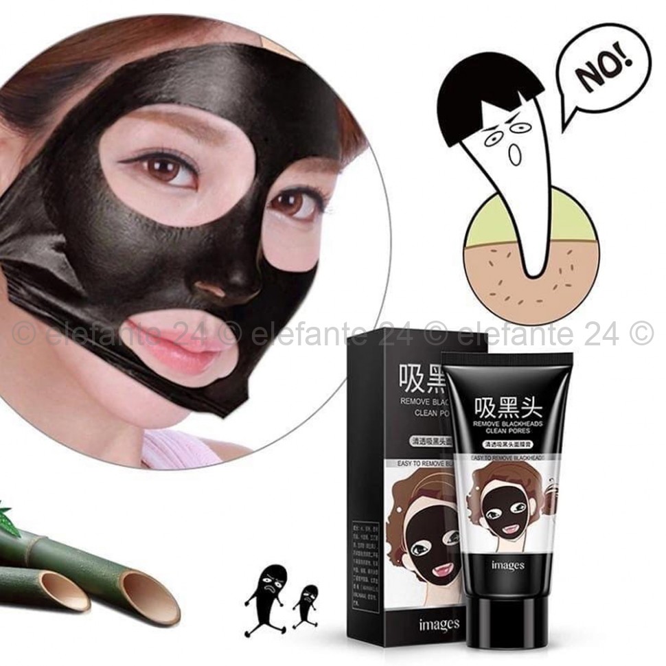 Очищающая маска-плёнка с бамбуковым углём IMAGES Blackhead Removal Bamboo Charcoal Black Mask 60ml