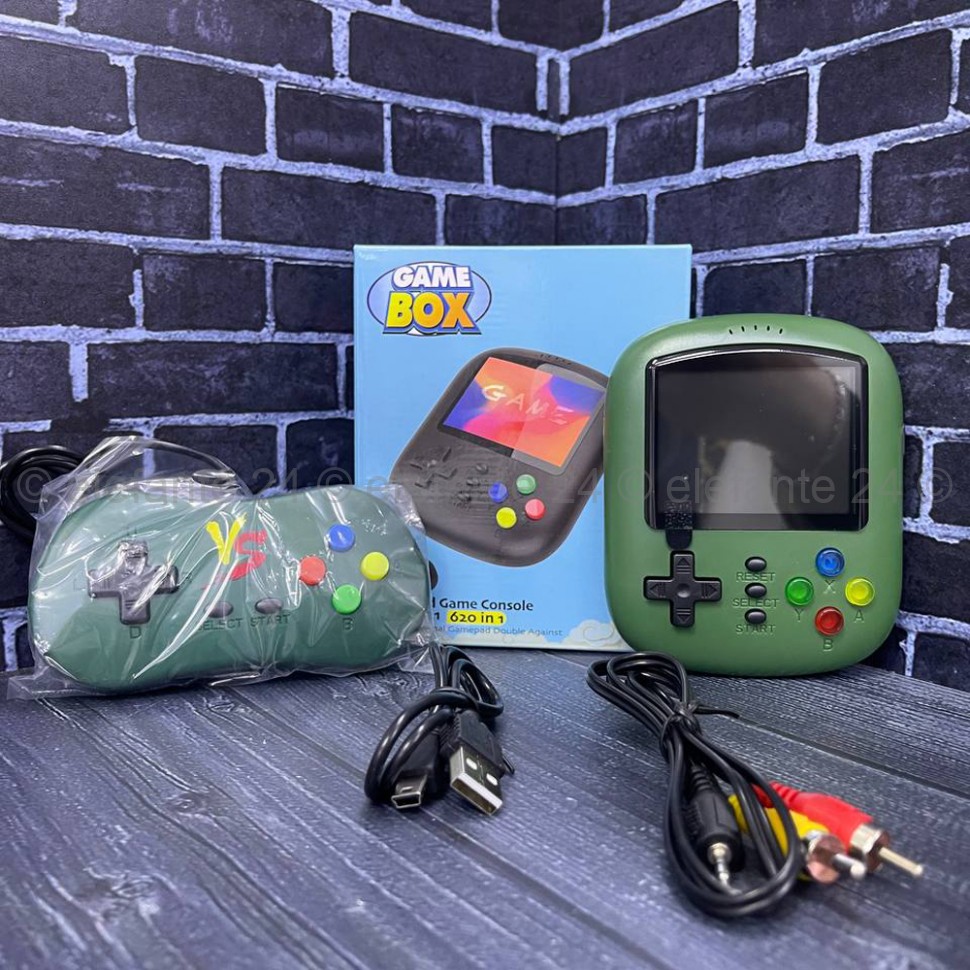 Игровая консоль с джойстиком Game Box Handheld Game Console 620in1 MA-349 Green (96)