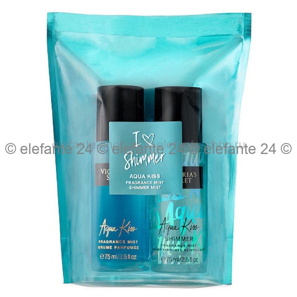 Подарочный набор I love shimmer Victoria Secret Aqua Kiss Fragrance Mist (КО)