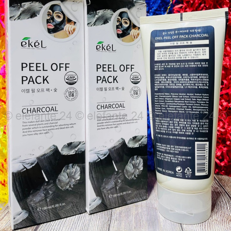 Маска-пленка для очищения пор Ekel Charcoal Peel Off Pack 180ml (125)