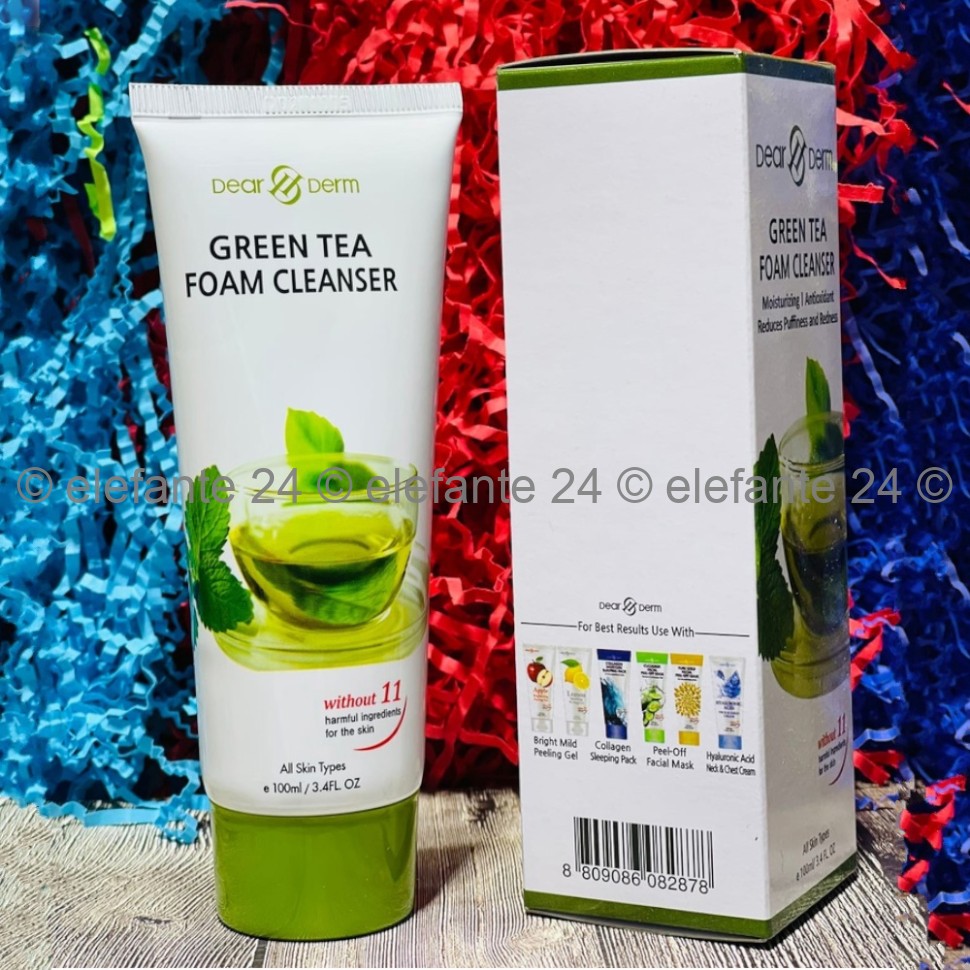 Пенка для умывания Dear Derm Green Tea Foam Cleanser 100ml (125)