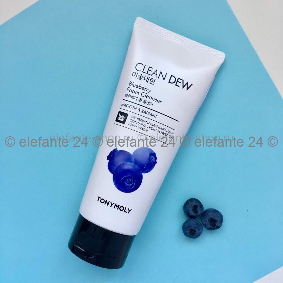 Пенка для умывания Tony Moly Clean Dew  Blueberry Foam Cleanser, 180 мл (51)