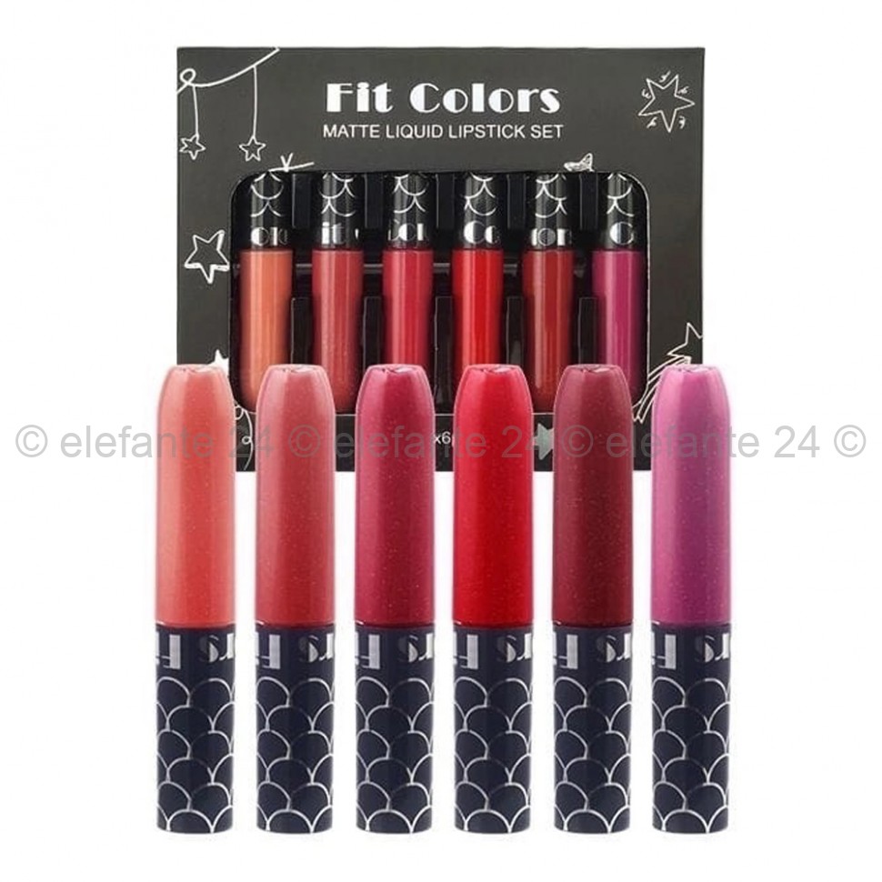 Набор матовых блесков для губ Fit Colors Matte Liquid Lipstick Set #B 6 шт (106)