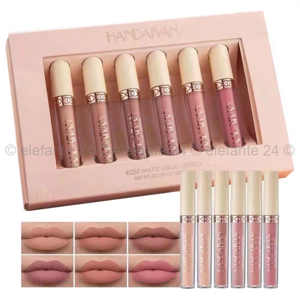 Набор блесков для губ Handaian Rose Matte Liquid Lipstick 42831