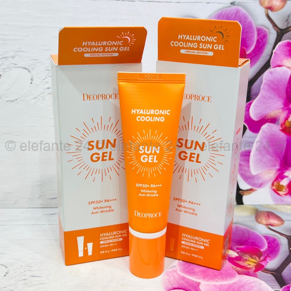Солнцезащитные гели Deoproce Hyaluronic Cooling Sun Gel 2in1 50+20ml (78)