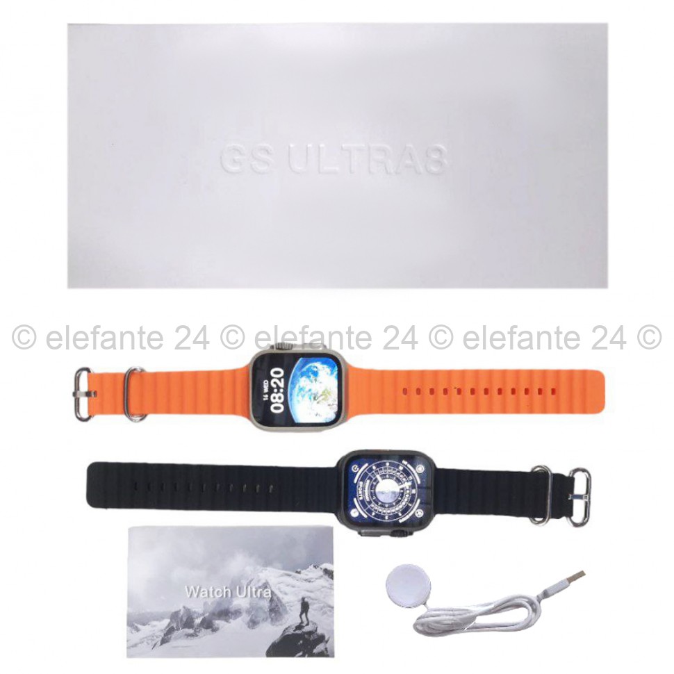 Смарт-часы GS8 Ultra 49 mm Series 8 Silver/Orange band (15)