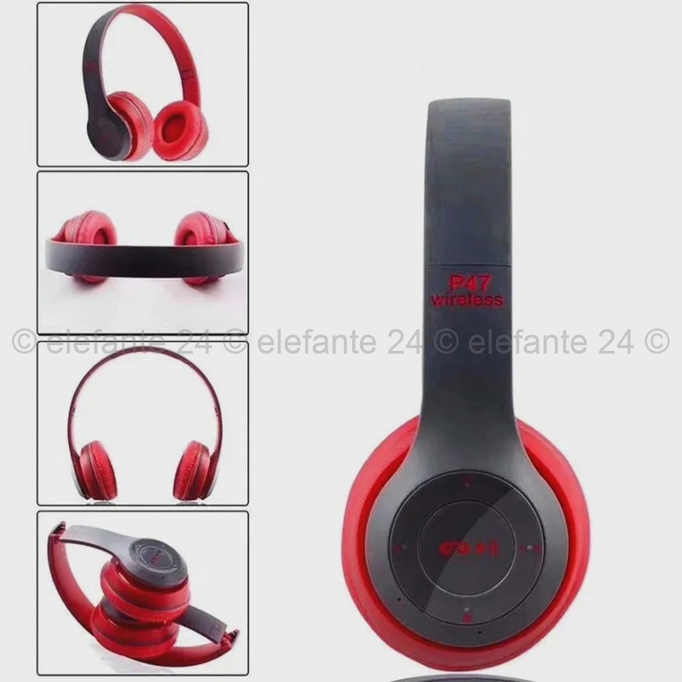 Беспроводные наушники P47 Wireless Headphones Red (15)