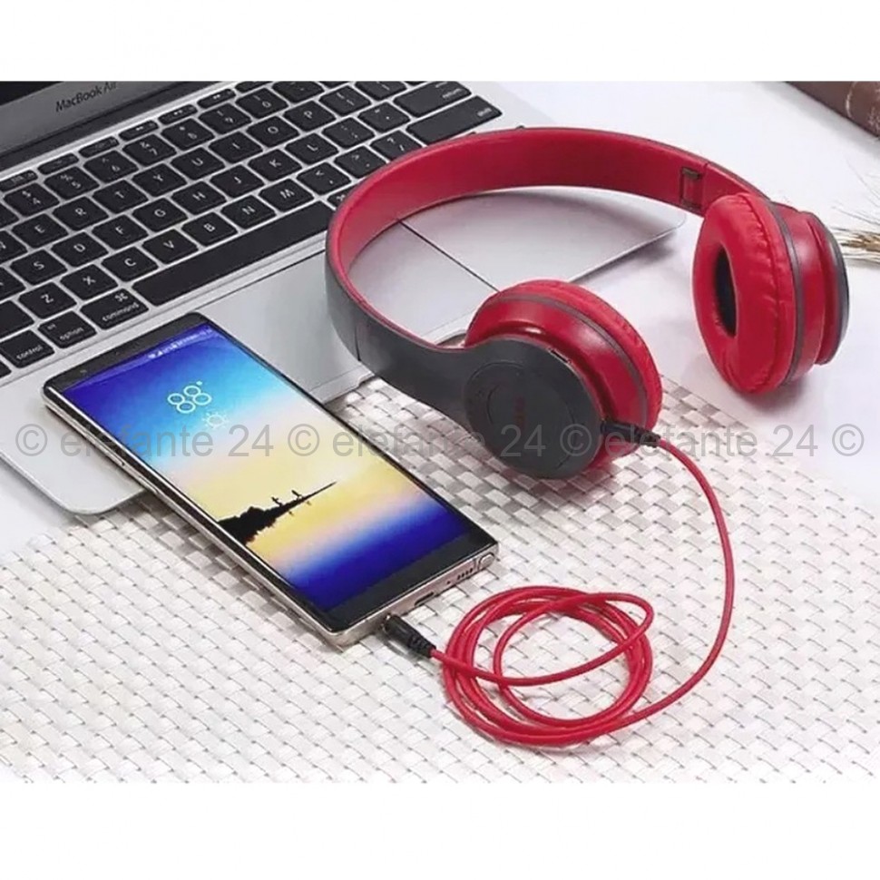 Беспроводные наушники P47 Wireless Headphones Red (15)