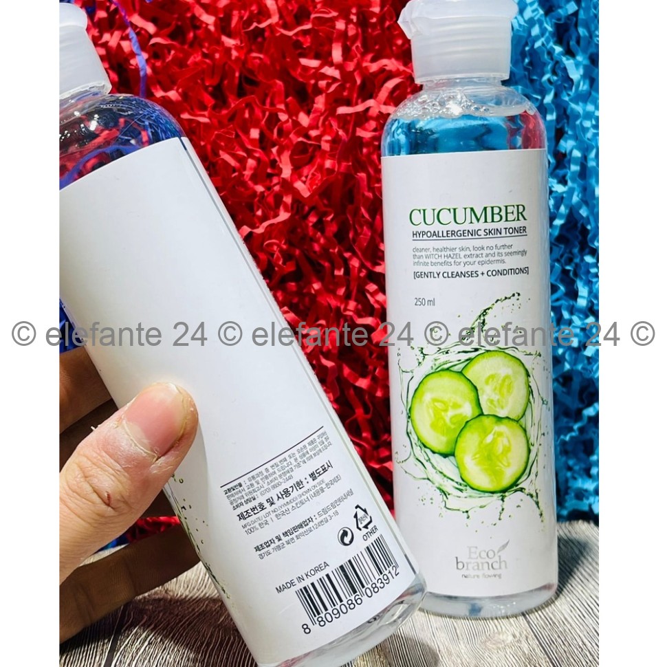 Тоник для лица с экстрактом огурца Eco Branch Cucumber Hypoallergenic Skin Toner 250ml (125)