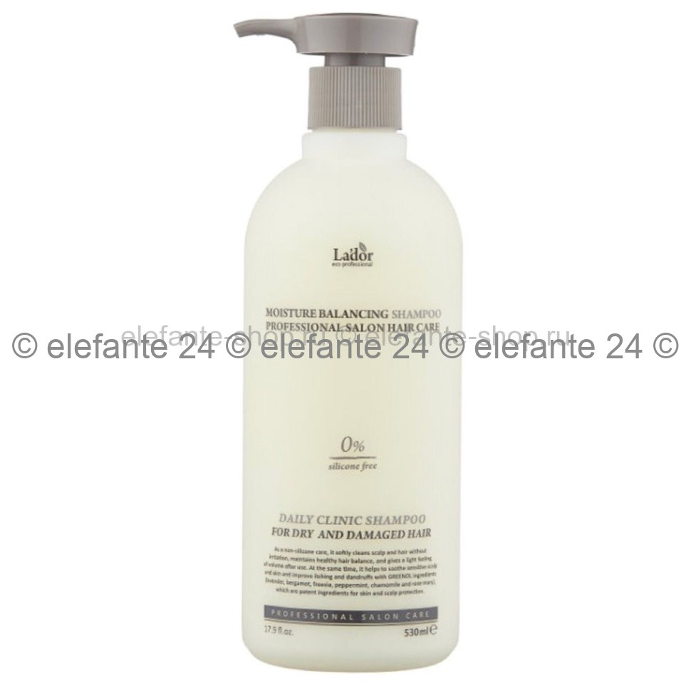 Шампунь для сухих и поврежденных волос Lador Moisture Balancing 530 ml (51)