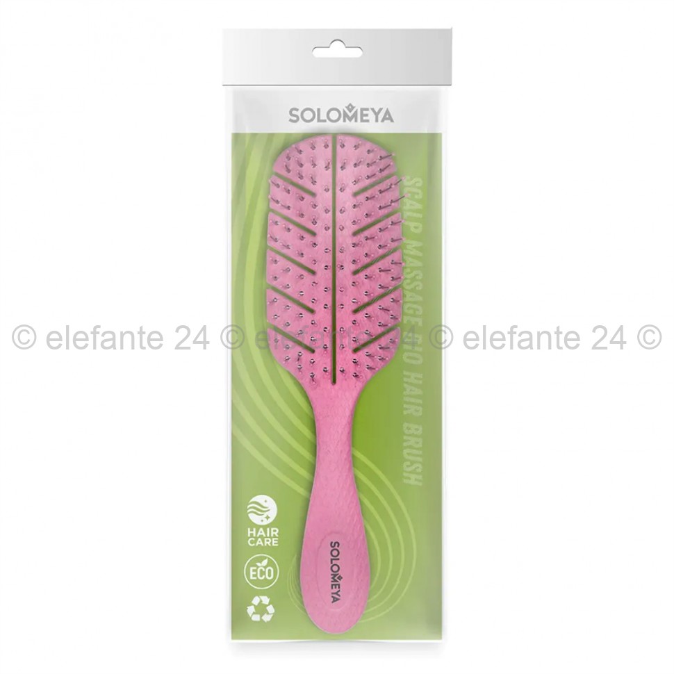 Массажная био-расческа для волос Solomeya Scalp Massage Bio Hair Brush Pink (51)
