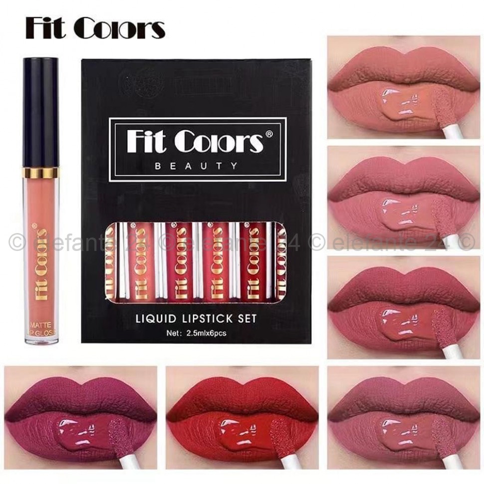 Набор жидких блесков для губ Fit Colors Liquid Lipstick Set 6in1 44933