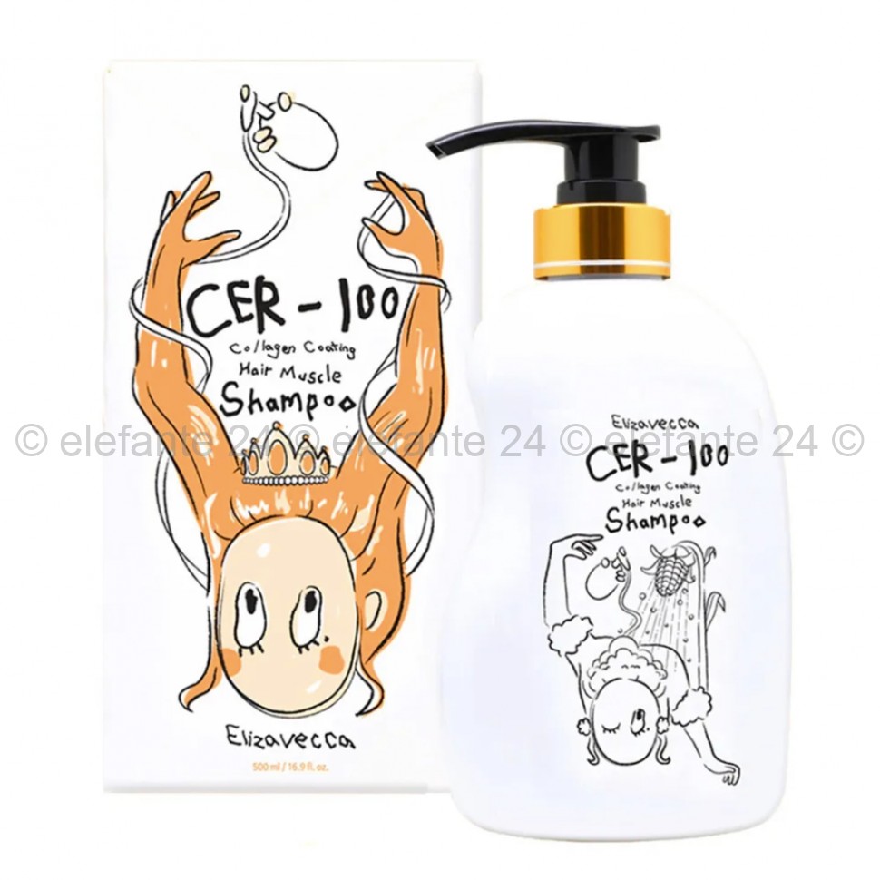 Шампунь для волос с коллагеном Elizavecca CER-100 Collagen Coating Hair Muscle Shampoo 500ml (13)