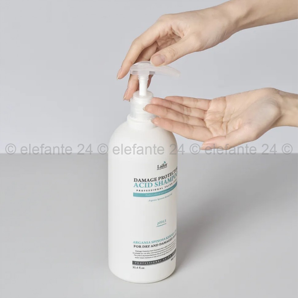 Шампунь для поврежденных волос Lador Damage Protector Acid Shampoo 900ml (51)