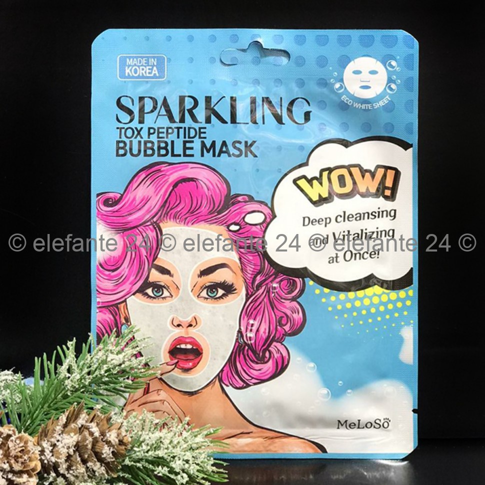 Тканевая пузырьковая маска MeLoSo Sparkling Tox Peptide Bubble Mask (78)