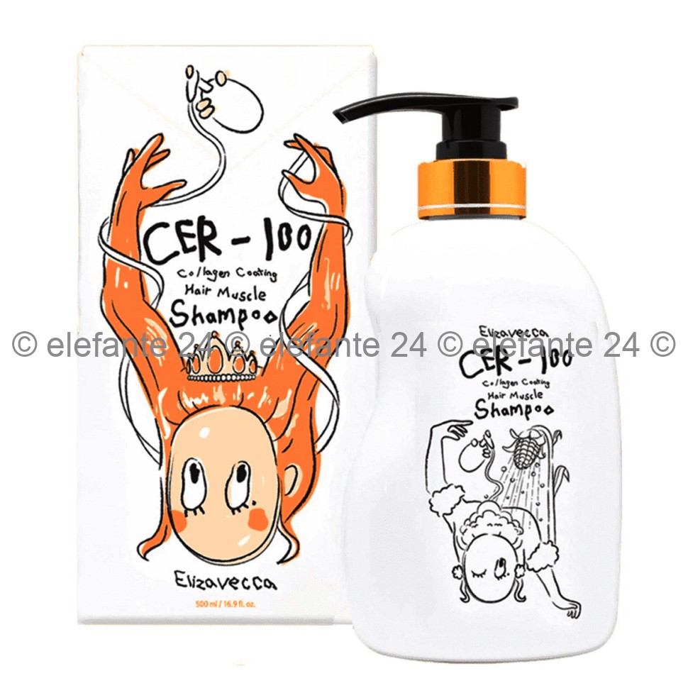 Шампунь Elizavecca CER-100 Collagen Coating Hair Muscle Shampoo, 500 мл (51)